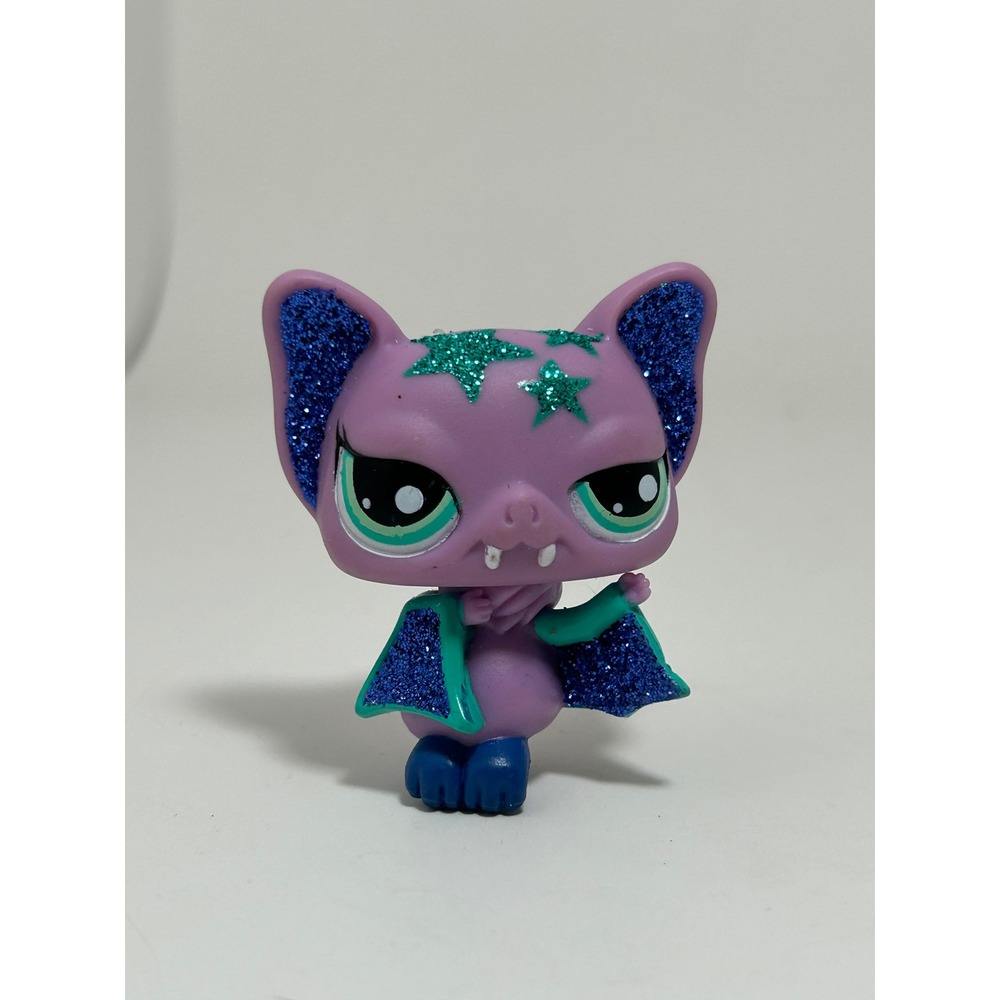 Hasbro Littlest Pet Shop #2142 Bat Purple Blue Sparkle Glitter Pretty Pairs LPS